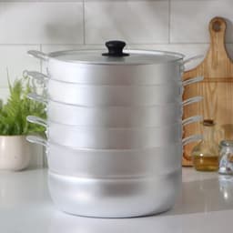Манты-казан, 6 л, d=26 см, с 4 сетками, высота секции 5 см, с крышкой, штампованный алюминий