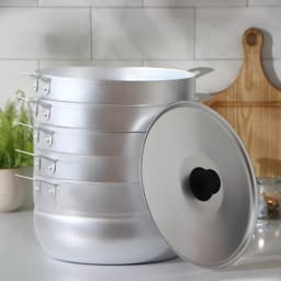 Манты-казан, 6 л, d=26 см, с 4 сетками, высота секции 5 см, с крышкой, штампованный алюминий