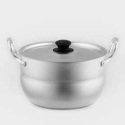 Кастрюля, 3 л, d=20 см, с крышкой, штампованный алюминий, серебристая