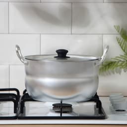 Кастрюля, 3 л, d=20 см, с крышкой, штампованный алюминий, серебристая