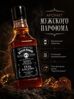 Гель для душа виски «Крутой мужик», 250 мл, аромат мужского аромата, Чистое счастье