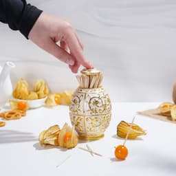 Подставка под зубочистки, 8×12 см, металл, золотистый