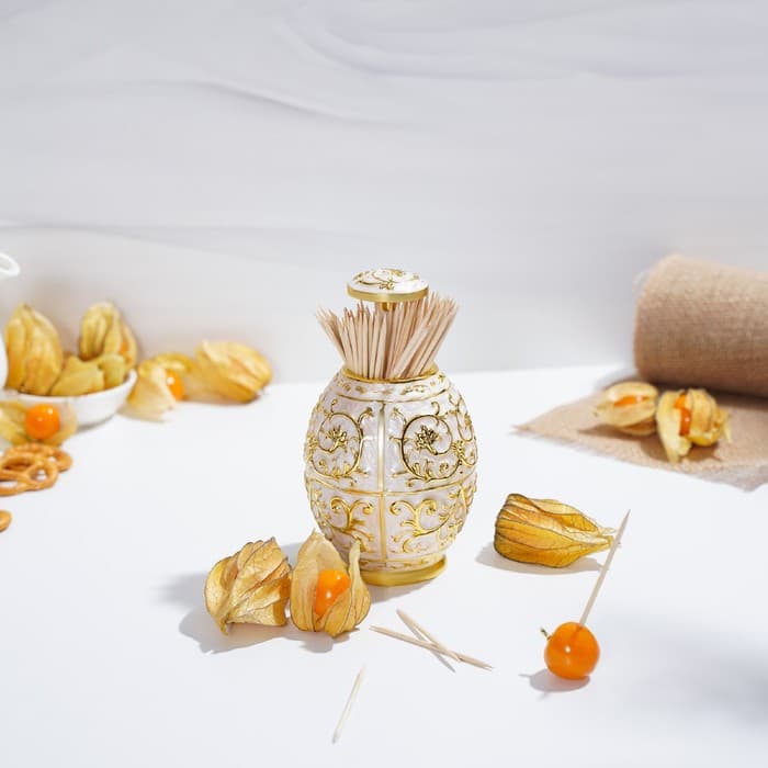 Подставка под зубочистки, 8×12 см, металл, золотистый