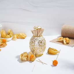 Подставка под зубочистки, 8×12 см, металл, золотистый