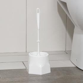 Ёршик для унитаза «Лотос», 13.5×13.5×34.5 см, с подставкой, МИКС