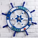 Декор настенный, панно «Штурвал. Добро пожаловать на борт», синий, 62 см