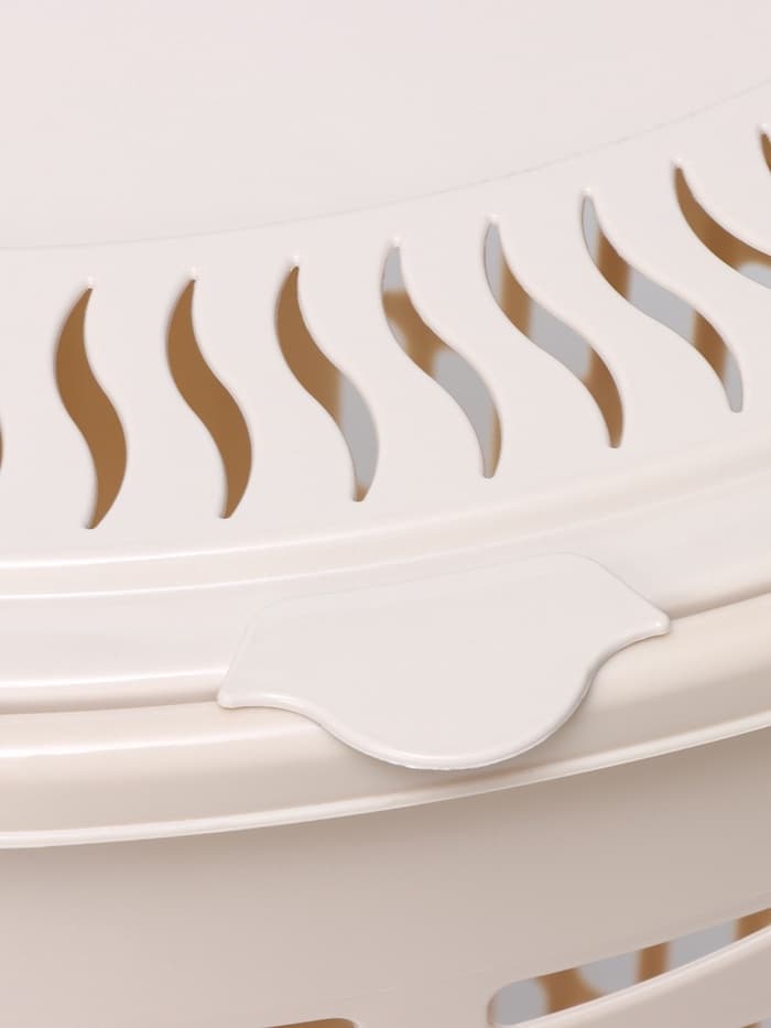 Корзина для белья угловая, 45 л, 37×50×56 см, с крышкой, слоновая кость