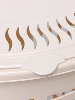 Корзина для белья угловая, 45 л, 37×50×56 см, с крышкой, слоновая кость