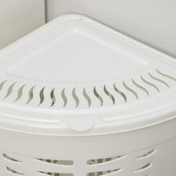Корзина для белья угловая, 45 л, 38×38×56 см, с крышкой, белая