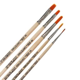 Набор кистей для рисования, синтетика, 5 штук: №: 1, 2, 5 (круглые), № 6, 8 (плоские), Calligrata, круглые, плоские, деревянная ручка, в пакете