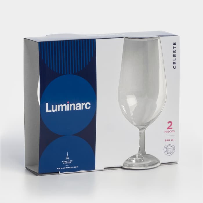 Пивные бокалы Luminarc «Селест», 580 мл, набор 2 шт., стекло, прозрачные