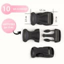 Фастекс 25 мм, нагрузка до 15 кг, 10 шт., чёрный