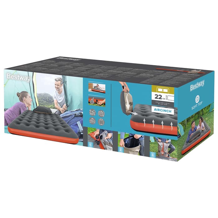 Матрас надувной Roll & Relax, 203×152×22 см, 67703 Bestway