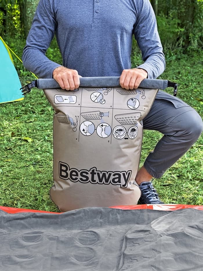 Матрас надувной Roll & Relax, 203×152×22 см, двуспальный, 67703 Bestway
