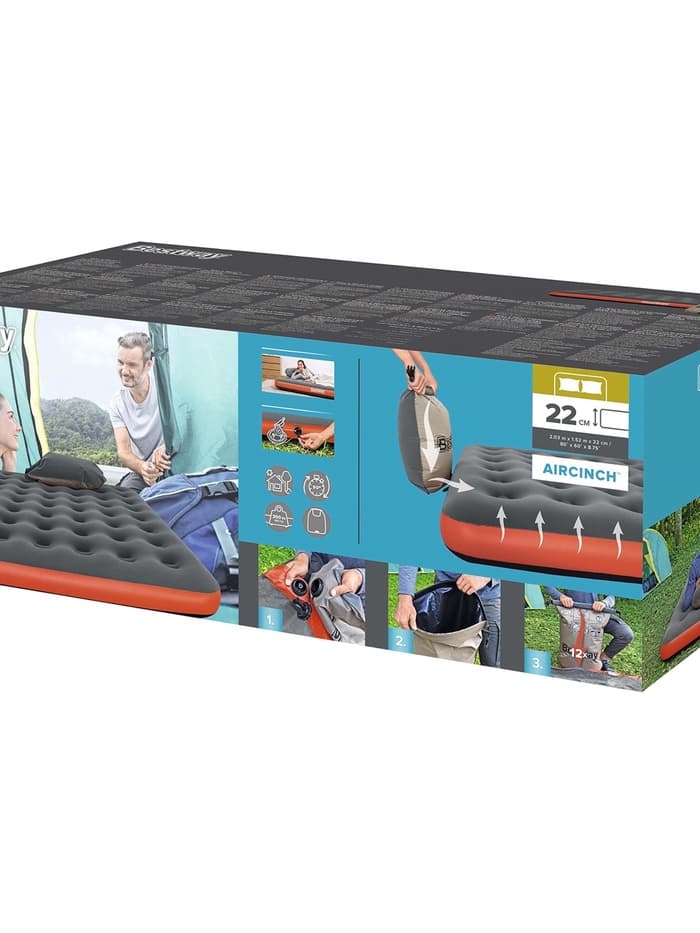 Матрас надувной Roll & Relax, 203×152×22 см, двуспальный, 67703 Bestway