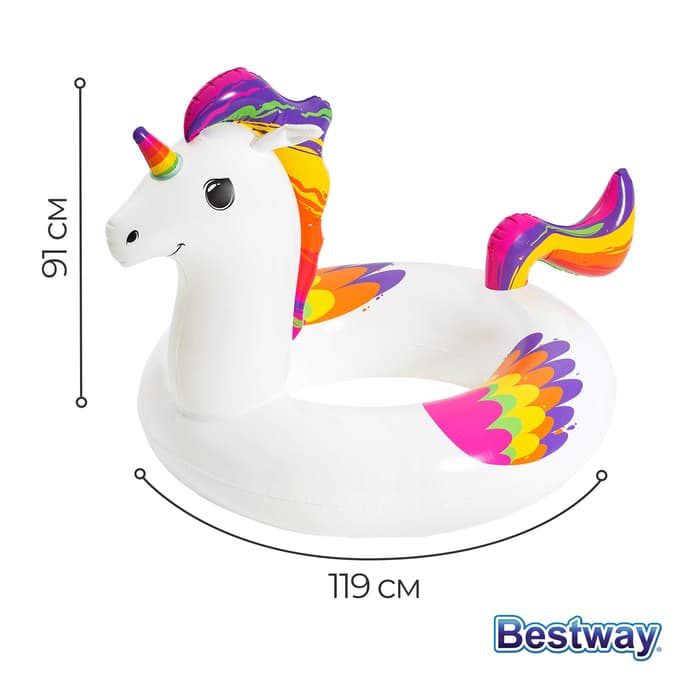 Круг для плавания Fantasy Unicorn, 119×91 см, 36159 Bestway