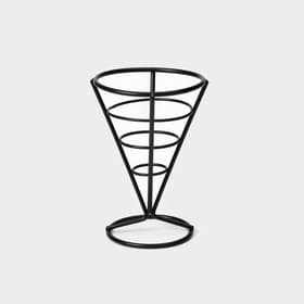 Корзинка для картофеля фри Доляна «Лукси», 10×10×14.5 см, нержавеющая сталь, чёрная