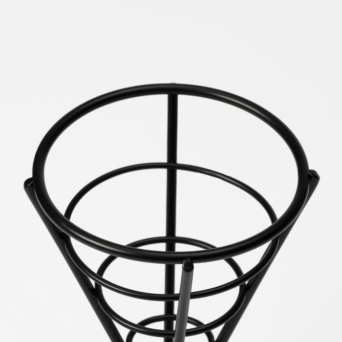 Корзинка для картофеля фри Доляна «Лукси», 10×10×14.5 см, нержавеющая сталь, чёрная