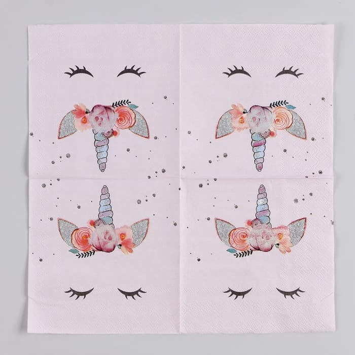 Салфетки бумажные «Твой единорожка», 25×25, набор 20 шт.