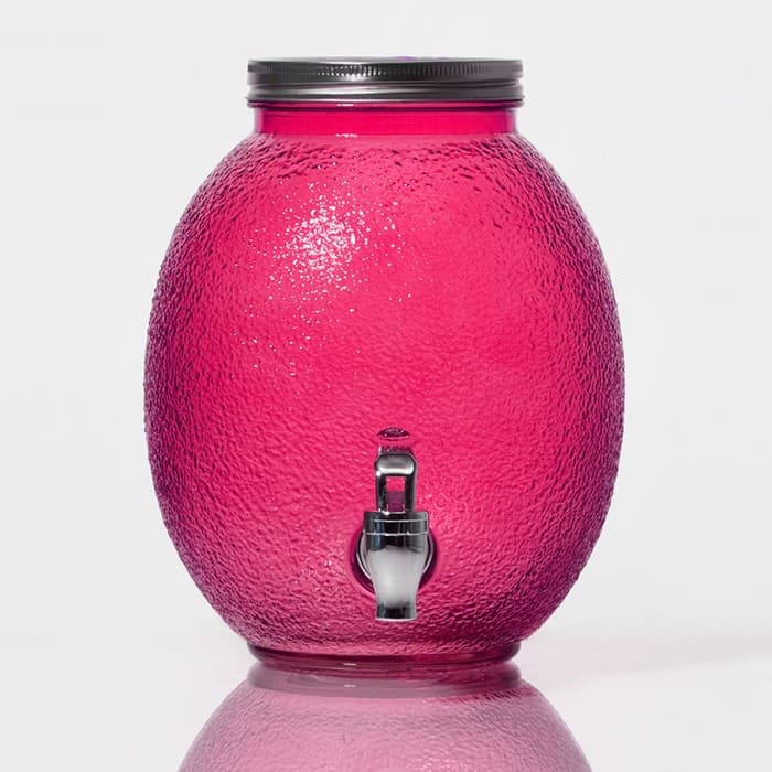 Диспенсер для напитков «Фреш», 4 л, 21×16×24 см, стекло, розовый