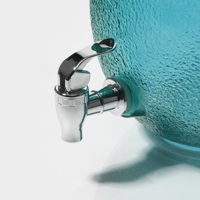 Диспенсер для напитков «Фреш», 4 л, 21×16×24 см, стекло, голубой