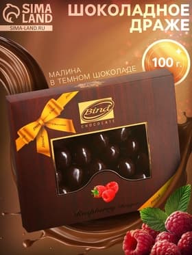 Шоколадное драже «Малина в темном шоколаде», Золотой Новый Год, 100 г