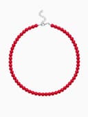 Бусы нить, шар №8, красные, L=43 см