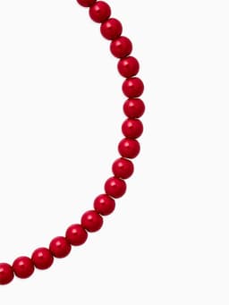 Бусы нить, шар №8, красные, L=43 см