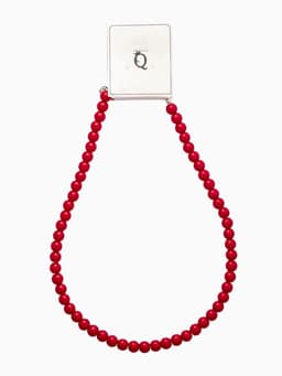 Бусы нить, шар №8, красные, L=43 см