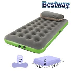 Матрас надувной Roll & Relax, 188×99×22 см, односпальный, 67619 Bestway