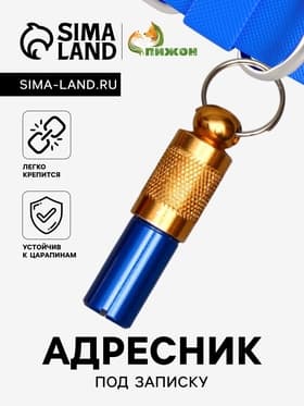 Адресник-капсула под записку, 0.8×3.3 см, фасовка 6 шт., металл, цвет МИКС