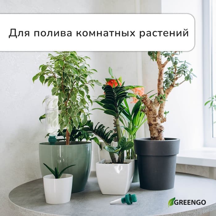 Автополив для комнатных растений под бутылку, h=10.5 см, набор 2 шт., Greengo