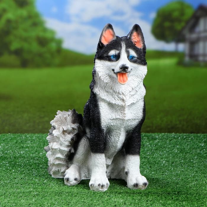 Садовая фигура из полистоуна «Хаски», 37×20×27 см