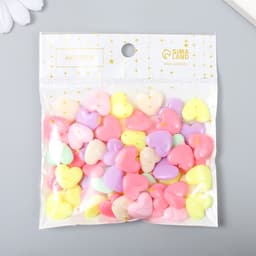 Набор бусин для рукоделия и плетения «Арт Узор. Сердечки: неоновые тона», 60 шт., пластик, 1.3×1.5×0.5 см