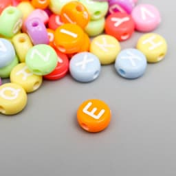 Набор бусин для рукоделия и плетения «Арт Узор. Яркие кружочки с буквами», пластик, 20 г, 0.4×0.7×0.7 см