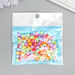 Набор бусин для рукоделия и плетения «Арт Узор. Яркие кружочки с буквами», пластик, 20 г, 0.4×0.7×0.7 см