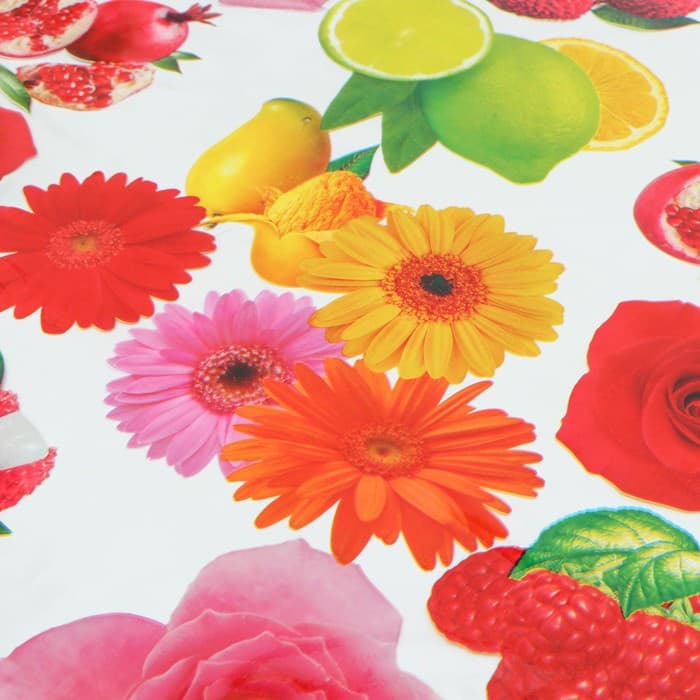 Клеёнка на стол Доляна «Фрукты», ширина 137 см, толщина 0.08 мм, рулон 30 м