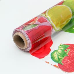 Клеёнка на стол Доляна «Фрукты», ширина 137 см, толщина 0.08 мм, рулон 30 м