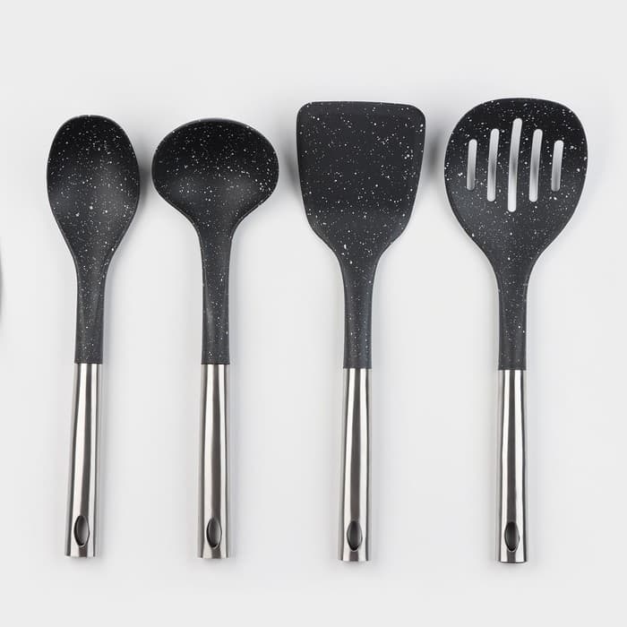 Набор кухонных принадлежностей Доляна «Космос», 4 предмета, чёрный