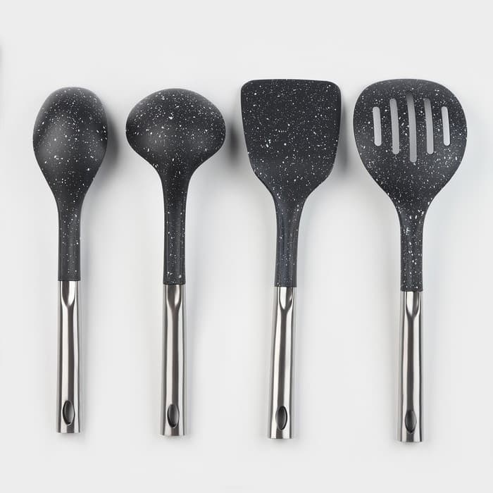 Набор кухонных принадлежностей Доляна «Космос», 4 предмета, чёрный