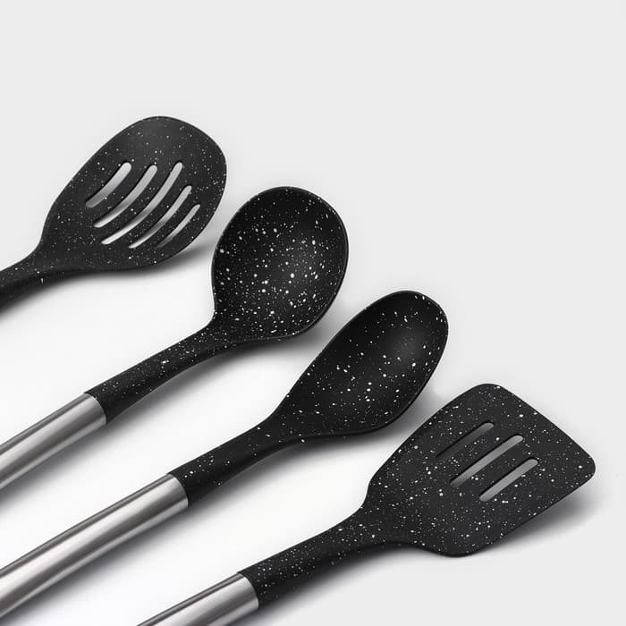 Набор кухонных принадлежностей Доляна «Космос», 4 предмета, чёрный