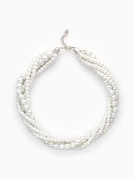 Бусы «Жгут», с жемчугом, шар №6.10, белые, L=45 см