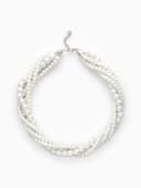 Бусы «Жгут», с жемчугом, шар №6.10, белые, L=45 см