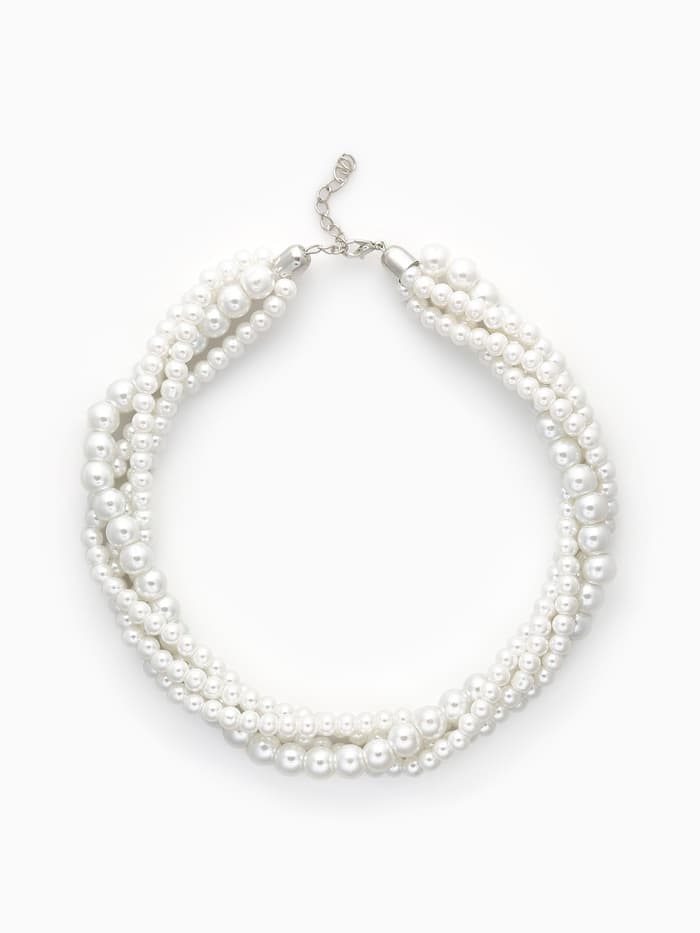 Бусы «Жгут», с жемчугом, шар №6.10, белые, L=45 см