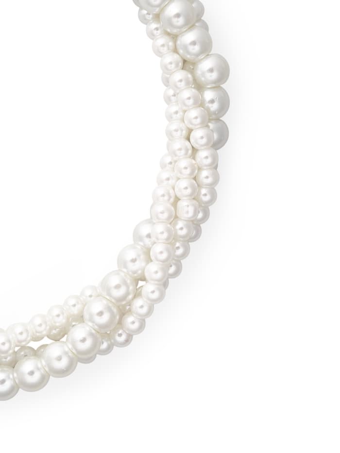 Бусы «Жгут», с жемчугом, шар №6.10, белые, L=45 см
