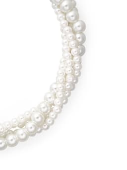 Бусы «Жгут», с жемчугом, шар №6.10, белые, L=45 см
