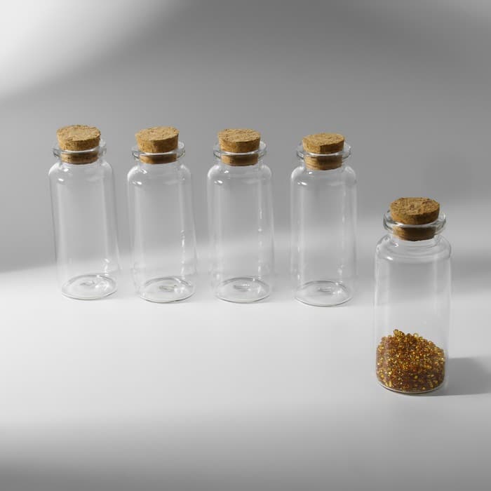 Баночки для хранения бисера d=3×7.3 см, 5 шт.