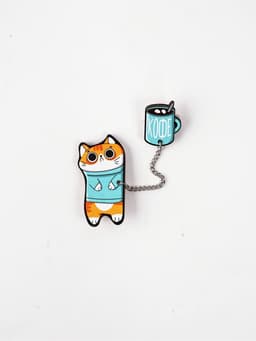 Значок на цепочке «Котик», набор 2 шт., 8×12 см