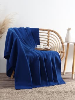 Плед флисовый «Экономь и Я», 150×200 см, 160 г/м², синий