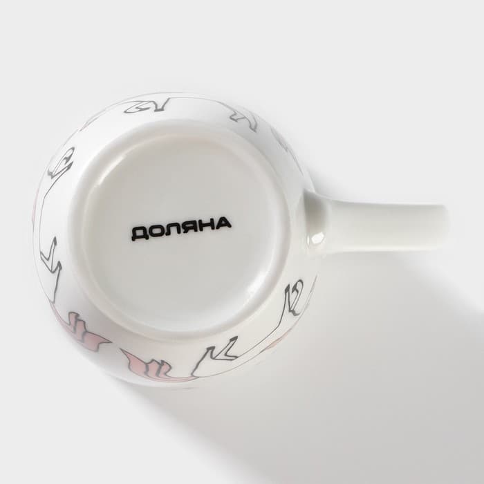 Кружка Доляна «Единорожки», 350 мл, фарфор, белая